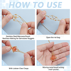 5 шт. ожерелье-мешок из нержавеющей стали 304 для изготовления самородков драгоценных камней&nbsp;NJEW-UN00007