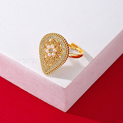 Кольца для женщин с латунным паве из кубического циркония WB6134