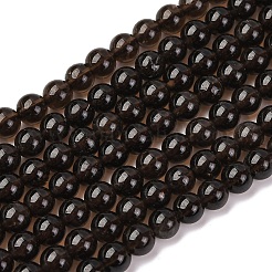 Природные дымчатый кварц бисер пряди круглые&nbsp;X-G-E329-6mm-38