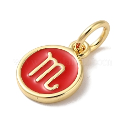 Véritables breloques en émail en laiton plaqué 18k or véritable&nbsp;KK-L216-001G-F03