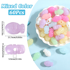 60 шт. Непрозрачные акриловые бусины&nbsp;FIND-SC0012-60