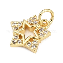 Pendentifs avec zircon cubiques à micro-pavés en laiton&nbsp;KK-L231-13G-01