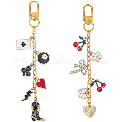 2 pz 2 stili decorazioni pendenti in lega smaltata&nbsp;HJEW-BM0001-46B