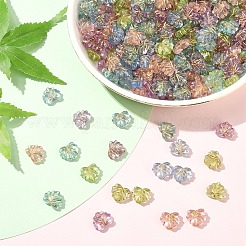 250 шт. 5-х цветные прозрачные акриловые бусины с покрытием&nbsp;OACR-YW0002-19