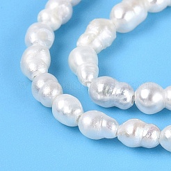 天然有核パールビーズ連売り  けし真珠  ライス  乳白色  2~8x2~3.5mm  穴：0.5mm  約69~108個/連  15.16~15.55インチ（38.5~39.5cm）&nbsp;PEAR-N012-02O-01