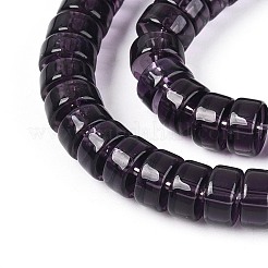 透明ガラスビーズ連売り  フラットラウンド  インディゴ  6~6.5x3~3.5mm  穴：0.8~1mm  約112~120個/連  14.57~15.16''（37~38.5センチメートル）&nbsp;GLAA-N026-3x6mm-T11
