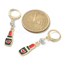 Серьги с подвесками на защелке и стразами из сплава EJEW-JE05356