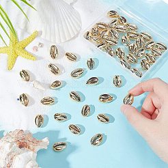 Бусины из ракушек с гальваническим покрытием&nbsp;BSHE-PH0003-22B