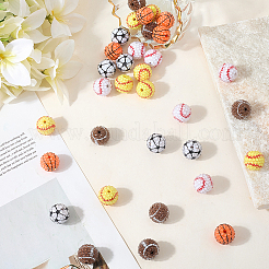 40 шт. 5 вида спортивных непрозрачных бусин из акриловой смолы&nbsp;MACR-PA0001-05