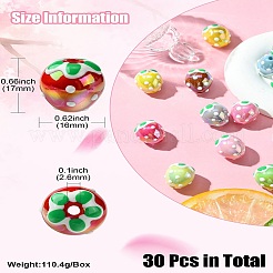 30шт УФ-покрытие Радужные переливающиеся акриловые бусины&nbsp;PACR-CJ0001-36