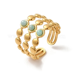 6 шт. набор из 6 колец-манжет из нержавеющей стали 304 в виде листьев RJEW-P092-06G-M