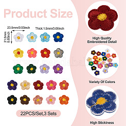 66 шт. нашивки с цветочной вышивкой на ткани DIY-TA0013-05