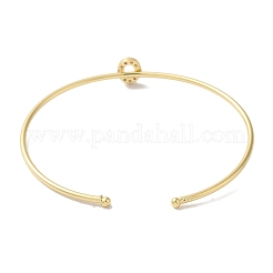 Brazaletes abiertos con letras de circonita cúbica transparente micro pavé de latón chapado en estante&nbsp;BJEW-A018-01G-O