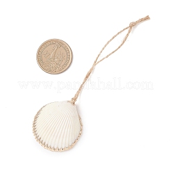Подвесные украшения из ракушек с гальваническим покрытием&nbsp;HJEW-JM04621