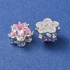Messing-Mikropavé-Fassung mit rosa Zirkonia-Perlen&nbsp;CU-CBAEC99-34S-01