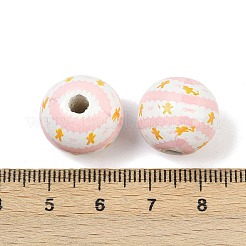 Рождественские печатные европейские бусины из дерева схима WOOD-I015-01N