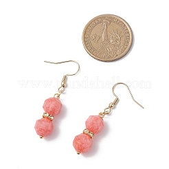 Натуральный родохрозит болтаться серьги EJEW-JE06631-03