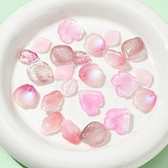 120 шт. 6 стиля осенняя тематика двухцветные прозрачные стеклянные подвески&nbsp;GLAA-FS0002-23