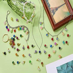 48個12色の手作りポリマー粘土ラインストーンペンダント  ティアドロップ  黄金色の鉄のループ  ミックスカラー  16mm  穴：2.5mm  4個/カラー&nbsp;PALLOY-SW0027
