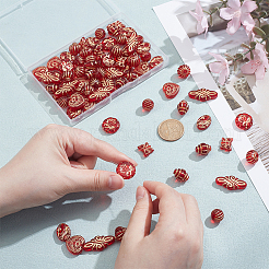 80шт 8 стиля покрытия акриловых бусин OACR-ME0001-10