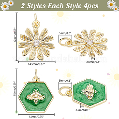 8 шт. 2 стиля латунных эмалевых подвесок&nbsp;KK-AR0004-61