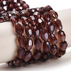 Стеклянные бусины с гальваническим покрытием  EGLA-R008-6x4mm-5