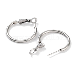Не тускнеющее кольцо 304 нержавеющая сталь серьги-кольца для женщин и мужчин EJEW-B049-02A-P