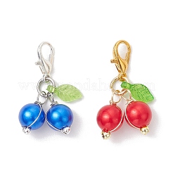 2 pz 2 colori plastica ABS imitazione perla e decorazioni pendenti acriliche&nbsp;HJEW-JM03887