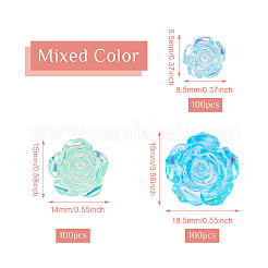 300шт 3 стиля прозрачных кабошонов из смолы&nbsp;CRES-YS0001-05