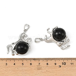 Natürlichen Obsidian Anhänger&nbsp;G-D102-01P-08