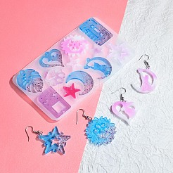 Силиконовые Молды для подвески в виде сердца/луны/листа своими руками DIY-A039-05