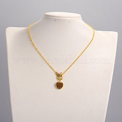 Colliers de lariat en cristal druzy naturel galvanoplastie coeur saint valentin&nbsp;NJEW-JN01143
