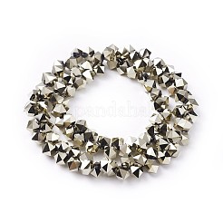 Стеклянные бусины с гальваническим покрытием  EGLA-F145-FP01