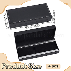 長方形の紙ペン収納ケース  ギフト用の箱  銀  188x81x35mm&nbsp;OFST-WH0050-057A
