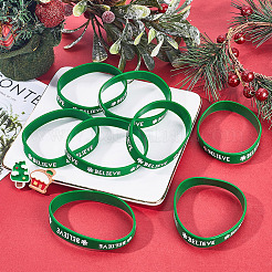 12шт. браслеты из силиконового шнура с рождественской тематикой BJEW-CN0001-07
