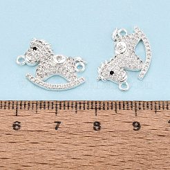 Ciondoli con connettore in ottone micro pavé di zirconi cubici trasparenti e neri&nbsp;KK-N288-14S