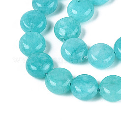 Teñidos naturales blancas abalorios de jade hebras&nbsp;G-T143-16F