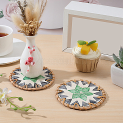 2 tappetino per tazze in rattan&nbsp;AJEW-CN0005-99B