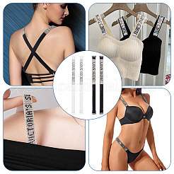 2 пара двухцветных полиэстеровых бретелей для бюстгальтера&nbsp;DIY-BC0013-14