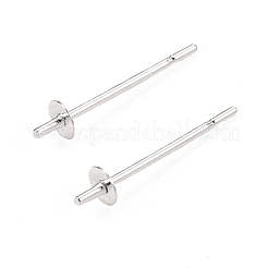 304ステンレススチールスタッドピアス金具  片穴パーツ用  銀  14x3mm  ピン：0.6mm&nbsp;STAS-I167-05S