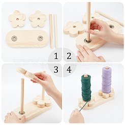 Деревянная прядильщик из цветков сливы TOOL-WH0127-39C