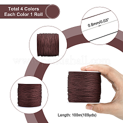 4 rouleau de fil de nylon bicolore pour la fabrication de bijoux en perles&nbsp;NWIR-PH0001-87