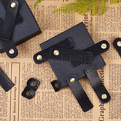 レザーバッグバックル  財布ハスプクラスプ  スナップボタン付き  DIYバッグアクセサリー用  ブラック  75.5x20x5.5mm  21.5x20.5x4.5mm&nbsp;FIND-WH0051-83