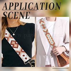 12 ярд 6-х цветных плоских полиэстеровых лент с ромбами для вышивки OCOR-WR0001-14