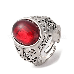 Овальное кольцо на палец из смолы RJEW-B107-12AS-02