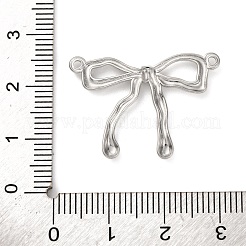 変色しない304ステンレススチールコネクタチャームリンク  蝶結び  ステンレス鋼色  20.5x28x2mm  穴：1mm&nbsp;STAS-U018-04P-03