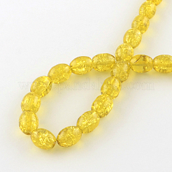 Trasparente perle di vetro crackle fili&nbsp;X-DGLA-S085-6x8-12
