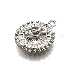 Латунные микропаве прозрачные подвески с фианитом&nbsp;KK-G530-01A-P