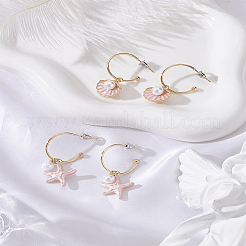 2 пара серег-гвоздиков из сплава эмали&nbsp;EJEW-LP0001-95