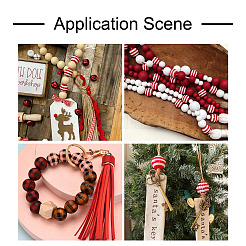 100 шт. 5 стили рождественских крашеных бусин из натурального дерева WOOD-BT0001-07